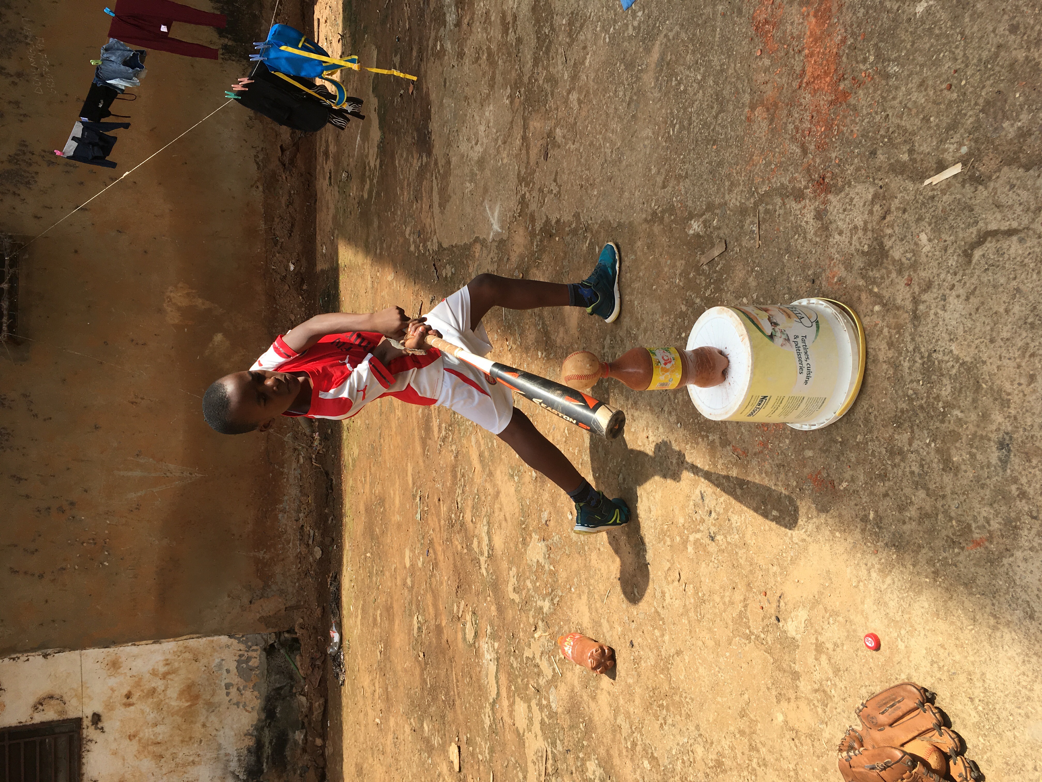 Young boy throwing Baseball